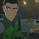 Kaz Xiono hangs with a familiar droid in Star Wars Resistance.